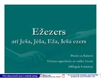 Prezentācija 'Ežezera raksturojums', 1.