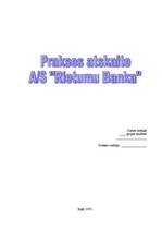 Referāts 'Prakses atskaite AS "Rietumu banka"', 1.