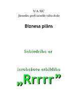Biznesa plāns 'SIA “Rrrrr” ', 1.