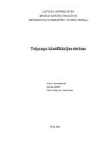 Referāts 'Telpaugu klasifikācijas sistēma', 1.
