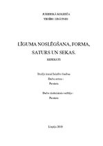 Referāts 'Līgumu noslēgšana, forma, saturs un sekas', 1.