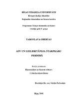 Konspekts 'ASV un Lielbritānija starpkaru periodā', 1.