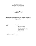 Referāts 'Ekonomiskās politikas efektivitāte atkarībā no valūtas maiņas režīma', 1.