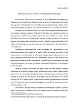 Eseja 'Economic and Social Aspects of Globalization: Technology', 1.