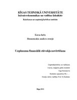 Referāts 'Uzņēmuma finansiālā stāvokļa novērtēšana', 1.