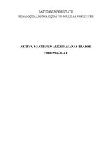 Prakses atskaite 'Aktīvā mācību un audzināšanas prakse pirmsskolā', 1.