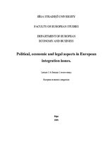 Konspekts 'Political, Economic and Legal Aspects in European Integration Issues', 1.