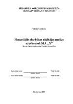 Referāts 'Finansiālās darbības rādītāju analīze uzņēmumā SIA "X"', 1.