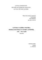 Referāts 'Latvijas valdības politika fiziskās kultūras un sporta attīstībā no 1930.-1940.g', 1.