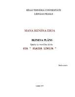 Biznesa plāns 'Biznesa plāns un jauna uzņēmuma dibināšanas stratēģija', 1.