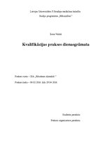 Prakses atskaite 'Kvalifikācijas prakses dienasgrāmata', 1.