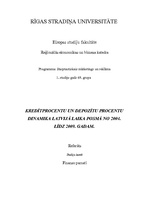 Referāts 'Kredītprocentu un depozītu procentu dinamika Latvijā laika posmā no 2004.-2009.g', 1.