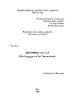 Konspekts 'Kultūras nama mārketinga analīze', 1.