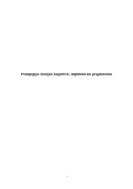Konspekts 'Pedagoģijas teorijas: kognitīvā, empīrisms un pragmatisms', 1.