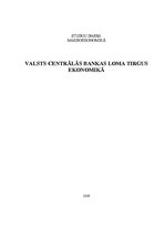 Referāts 'Valsts centrālās bankas loma tirgus ekonomikā', 1.