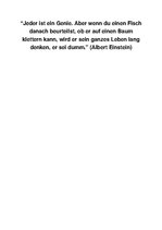 Eseja '"Jeder ist ein Genie." Albert Einstein', 1.
