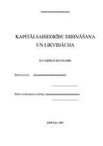 Referāts 'Kapitālsabiedrību dibināšana un likvidācija', 1.