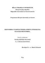 Konspekts 'Ekonomikas starptautiskie aspekti. Integrācija pasaules ekonomikā', 1.