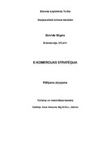Referāts 'E-komercijas stratēģija', 1.
