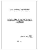 Referāts 'Izstrādājumu kvalitātes jēdziens', 1.
