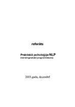 Referāts 'Neirolingvistiskā programmēšana', 1.
