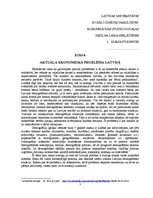 Eseja 'Ekonomiskā problēma Latvijā', 1.