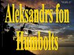 Prezentācija 'Aleksandrs fon Humbolts', 1.