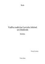 Referāts 'Vedību tradīcijas Latviešu folklorā un mūsdienās', 1.