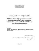 Konspekts 'Demokrātijas pamatformas, to atšķirības un vieta mūsu politiskajā dzīvē', 1.
