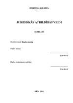 Referāts 'Juridiskās atbildības veidi', 1.