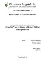 Referāts 'SIA "X" novērtējums atbilstoši EFQM rokasgrāmatai', 1.