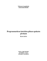 Konspekts 'Programmatūras izstrādes plāna apskate', 1.