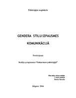 Referāts 'Genders', 1.