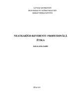 Diplomdarbs 'Neatkarīgo revidentu profesionālā ētika', 1.