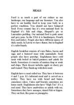 Eseja 'Meals', 1.