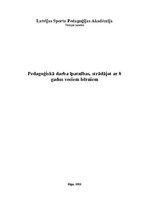 Referāts 'Pedagoģiskā darba īpatnības, strādājot ar astoņus gadus veciem bērniem', 1.