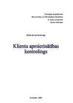 Referāts 'Klientu apmierinātības kontrolings', 1.