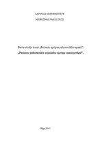 Eseja 'Pacientu psihosociālo vajadzību aprūpe manā praksē', 1.