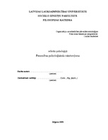 Referāts 'Personības psiholoģiskais raksturojums', 1.