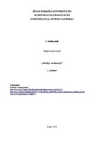 Konspekts 'Trešā semināra kopsavilkums kursā "Mediju auditorijas"', 1.