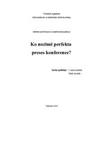 Referāts 'Ko nozīmē perfekta preses konference', 1.