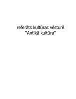 Referāts 'Antīkā kultūra', 1.