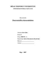 Referāts 'Datormācība ekonomistiem', 1.