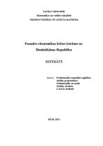 Referāts 'Pasaules ekonomikas krīzes ietekme uz Dominikānas Republiku', 1.