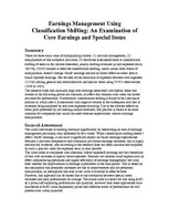 Konspekts 'Classification Shifting as an Earnings Management Tool', 1.