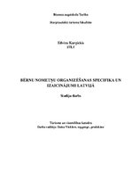 Referāts 'Bērnu nometņu organizēšanas specifika un izaicinājumi Latvijā', 1.