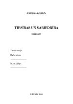 Referāts 'Sabiedrība un tiesības', 1.