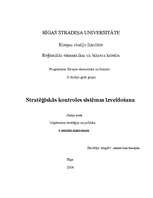 Konspekts 'Stratēģiskās kontroles sistēmas izveidošana', 1.