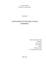 Referāts 'Latvijas Banka un tās loma Latvijas ekonomikā', 1.