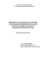 Diplomdarbs 'Profesionālo izdegšanu veicinošie faktori darbā ar bērniem ilgstošas sociālās ap', 3.